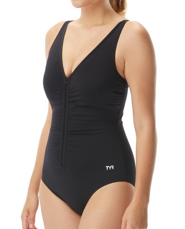 TYR TVNZCS7A Women's Solid V-Neck Zip Controlfit Swimsuit Sale