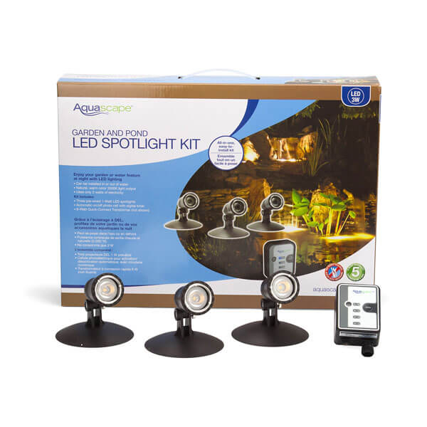 Aquascape进口代理批发 Aquascape LED 池塘和景观聚光灯套件 - 3 x 1 瓦灯 - 84030