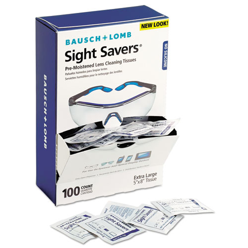 BAUSCH & LOMB, INC.进口代理批发 BAUSCH & LOMB, INC. BAL8574GM Sight Savers 预湿镜片清洁纸巾，8 x 5，100/盒