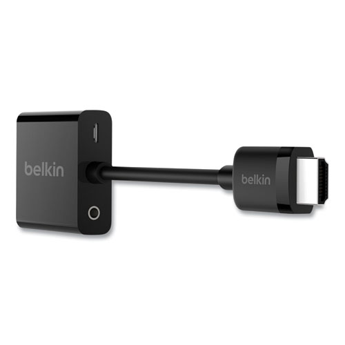 酷牌库|商品详情-Belkin进口代理批发 Belkin BLKAV10170BT HDMI 转 VGA 适配器，带 Micro-USB 电源，9.8 英寸，黑色