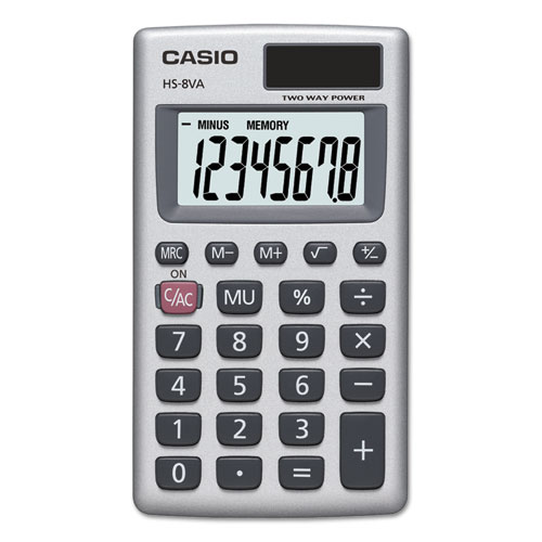 Casio进口代理批发 Casio CSOHS8VA HS-8VA 手持式计算器，8 位 LCD，银色