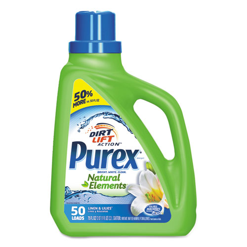 Purex进口代理批发 Purex DIA01120CT 超自然元素 HE 液体洗涤剂，亚麻和百合，75 盎司瓶，6/箱