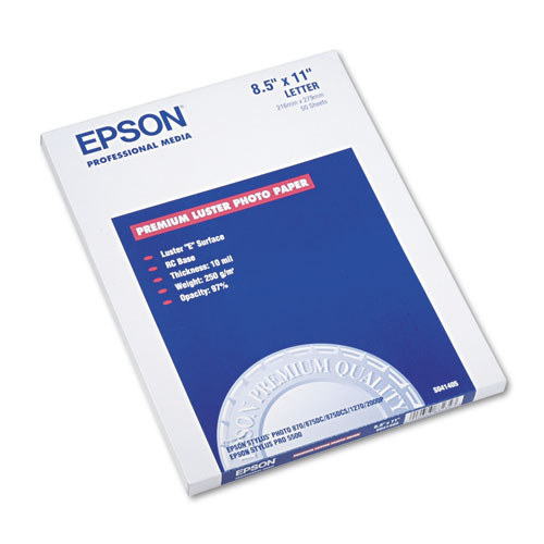 Epson进口代理批发 Epson EPSS041405 超优质相纸，1000 万张，8.5 x 11，光泽白色，50 张/包