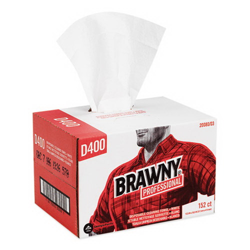 Brawny Professional进口代理批发 Brawny Professional GPC2008003 优质 DRC 擦拭布，纸质，一层，12.5 x 16.75，白色，152 个/盒