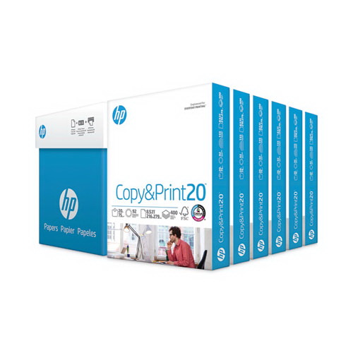 HP Papers进口代理批发 HP 纸张 HEW200010 CopyandPrint20 纸，92 亮度，20 磅证券纸重量，8.5 x 11，白色，400 张/令，6 令/箱