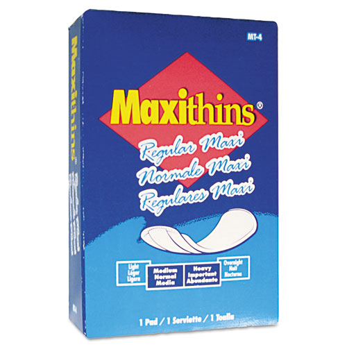 Hospital Specialty进口代理批发 医院专业 HOSMT4FS Maxithins 自动售货卫生巾 #4，Maxi，100 片独立盒装卫生巾/纸箱