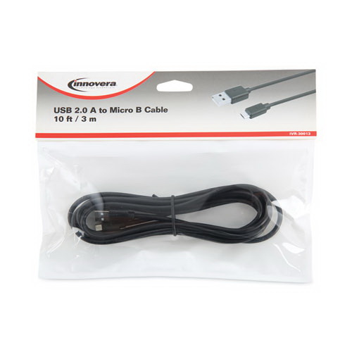 酷牌库|商品详情-Innovera进口代理批发 Innovera IVR30013 USB 转 Micro USB 电缆，10 英尺，黑色