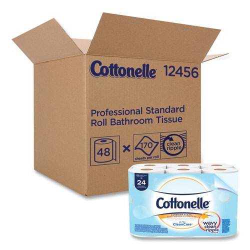 酷牌库|商品详情-Cottonelle进口代理批发 Cottonelle KCC12456 清洁护理卫生纸，化粪池安全，一层，白色，170 张/卷，48 卷/箱