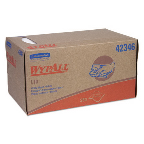 WypAll进口代理批发 WypAll KCC42346 L10 毛巾，弹出盒，1 层，10.25 x 9，白色，250 条/盒，24 盒/箱