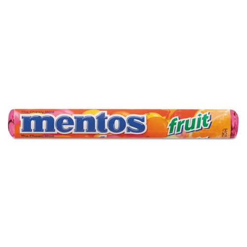 酷牌库|商品详情-Mentos进口代理批发 Mentos MEN4181 耐嚼薄荷糖，1.32 盎司，混合水果，15 卷/盒