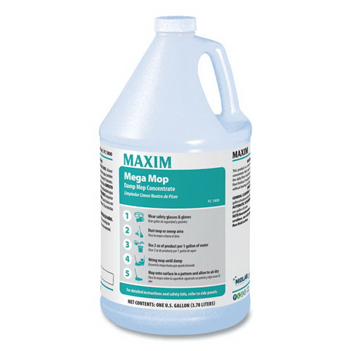 Maxim进口代理批发 Maxim MLB18000041 Mega Mop 湿拖把浓缩液，柠檬味，1 加仑瓶装，4 件/箱