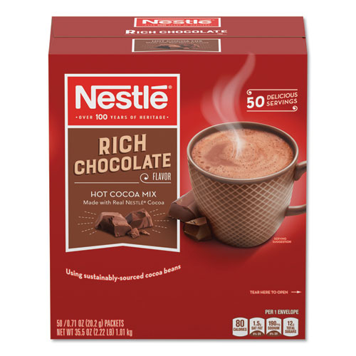 Nestlé进口代理批发 Nestlé NES25485 热可可粉，浓郁巧克力，0.71 盎司，50/盒