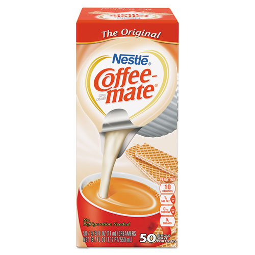 酷牌库|商品详情-Coffee-mate进口代理批发 Coffee-mate NES84652CT 液体咖啡奶精，意大利甜奶油，0.38盎司迷你杯，50个/盒，4盒/箱，共200个/箱