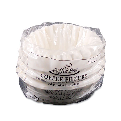 Coffee Pro进口代理批发 Coffee Pro OGFCPF200 用于滴滤式咖啡机的篮式过滤器，10 至 12 杯尺寸，白色，200 个/包