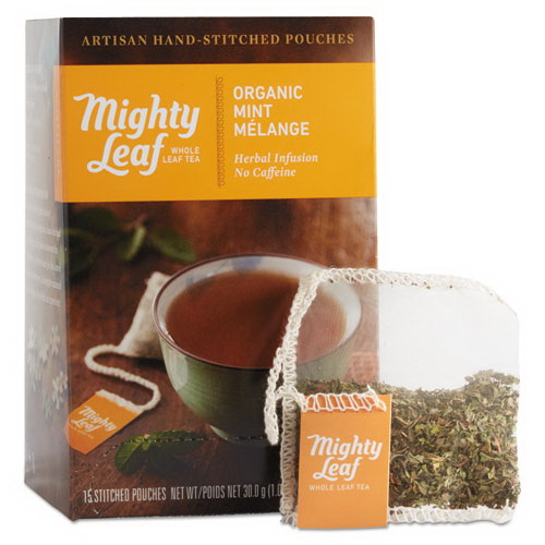 Mighty Leaf Tea进口代理批发 Mighty Leaf Tea PEE510142 全叶茶袋装，有机薄荷混合茶，15 包/盒