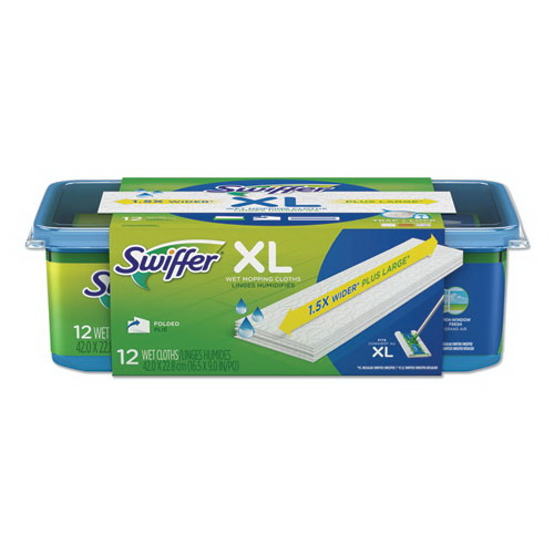 Swiffer进口代理批发 Swiffer PGC74471 Max/XL 湿补充抹布，16.5 x 9，白色，12/桶，6 桶/箱