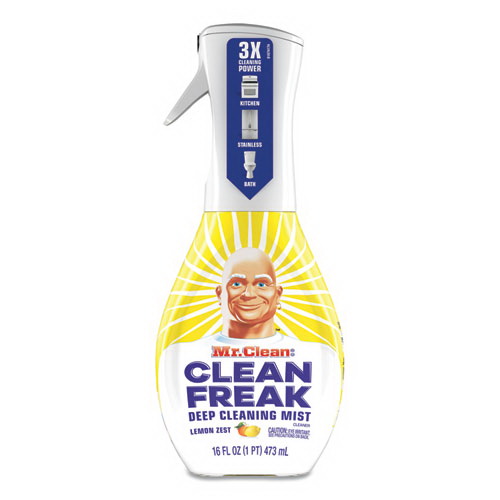 Mr. Clean进口代理批发 Mr. Clean PGC79129 Clean Freak 深层清洁喷雾多表面喷雾，柠檬色，16 盎司喷雾瓶，6 个/箱