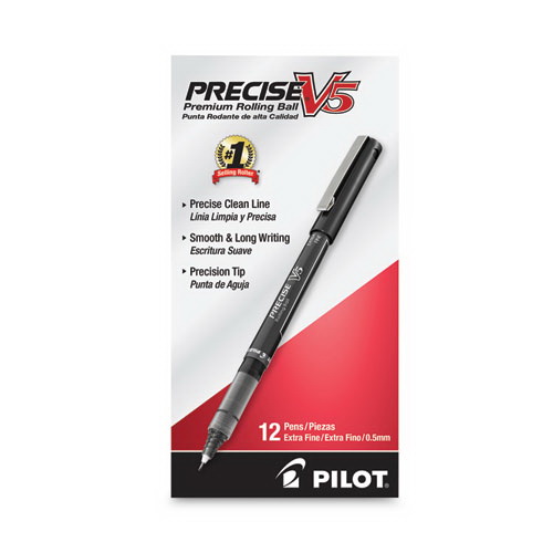 酷牌库|商品详情-PILOT CORP. OF AMERICA进口代理批发 PILOT CORP. OF AMERICA PIL35334 Precise V5 中性笔，棒状，超细 0.5 毫米，黑色墨水，黑色/透明笔杆，多支