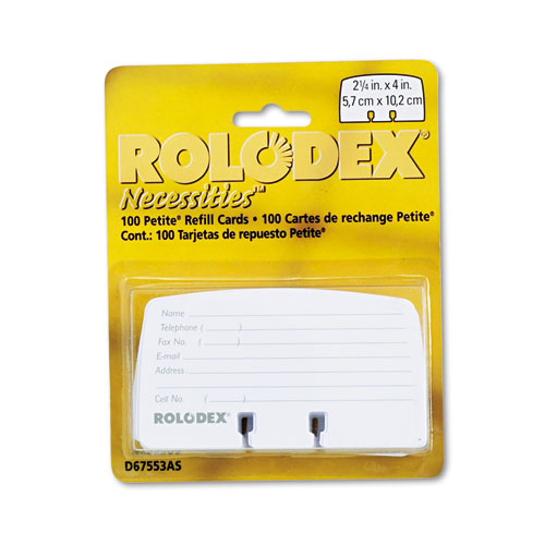 Rolodex进口代理批发 Rolodex ROL67553 小型补充卡，2.25 x 4，白色，100 张卡/包