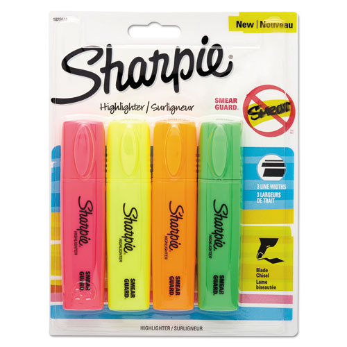 Sharpie Clearview Pen-Style Highlighter, Chisel Tip, Assorted Colors,  4/Pack (1950749)
