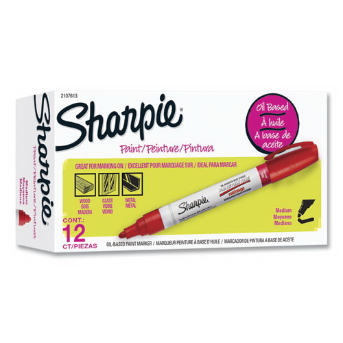 酷牌库|商品详情-Sharpie进口代理批发 Sharpie SAN2107613 永久性油漆笔，中号子弹头，红色，一打