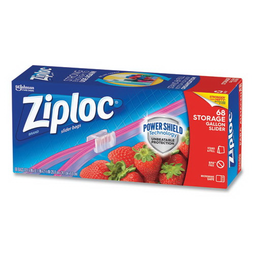 酷牌库|商品详情-Ziploc进口代理批发 Ziploc SJN316489 滑块储物袋，加仑，9.5 英寸 x 2.63 英寸 x 10.56 英寸，透明，9 个/箱