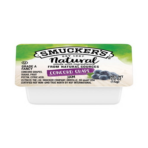 酷牌库|商品详情-Smucker's进口代理批发 Smucker's SMU8202 Smuckers 1/2 盎司天然果酱，0.5 盎司罐装，康科德葡萄，200 粒/箱