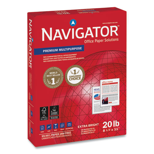 酷牌库|商品详情-Navigator进口代理批发 Navigator SNANMP115R 优质多用途复印纸，97 亮度，20 磅证券纸，8.5 x 11，白色，500 张/令，5 令/箱