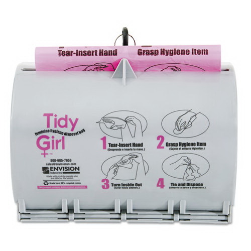 Tidy Girl进口代理批发 Tidy Girl STOTGUDPV2 塑料女性卫生处理袋分配器，灰色