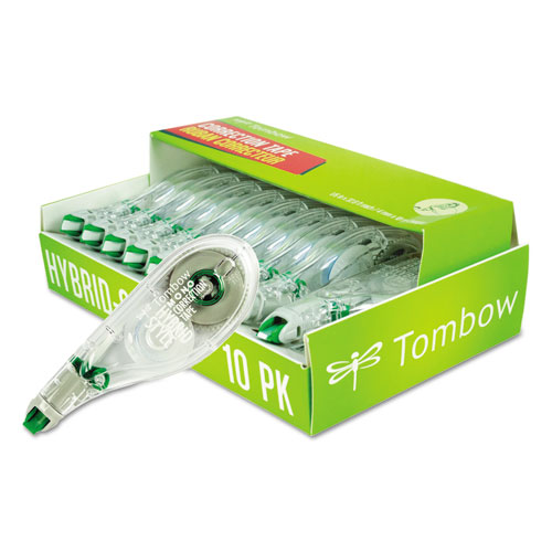 Tombow Mono进口代理批发 Tombow Mono TOM68721 MONO 混合型修正带，不可再填充，透明涂抹器，0.17" x 394"，10/包