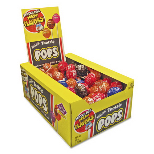 Tootsie Roll进口代理批发 Tootsie Roll TOO0508 Tootsie Pops，什锦原味，0.6 盎司棒棒糖，100 个/盒