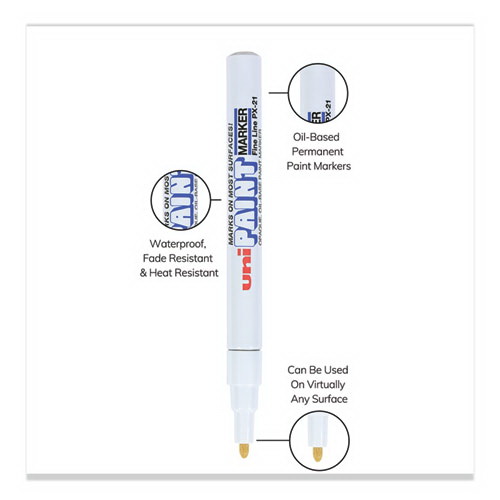 酷牌库|商品详情-Uni Paint进口代理批发 Uni Paint UBC63713 永久记号笔，细子弹头，白色