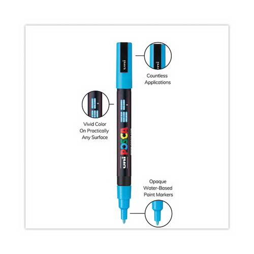 酷牌库|商品详情-POSCA进口代理批发 POSCA UBCPC3M8C 永久专用记号笔，细子弹头，多种颜色，8 支/包