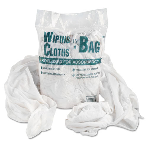 UNITED FACILITY SUPPLY进口代理批发 UNITED FACILITY SUPPLY UFSN250CW01 Bag-A-Rags 可重复使用擦拭布，棉质，白色，1 磅装