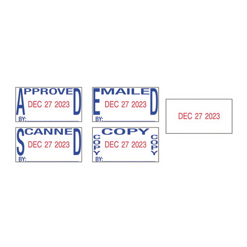 酷牌库|商品详情-Trodat进口代理批发 Trodat USSE4756 Printy 经济型 5 合 1 日期印章，自动供墨，1.63 英寸 x 1 英寸，蓝色/红色