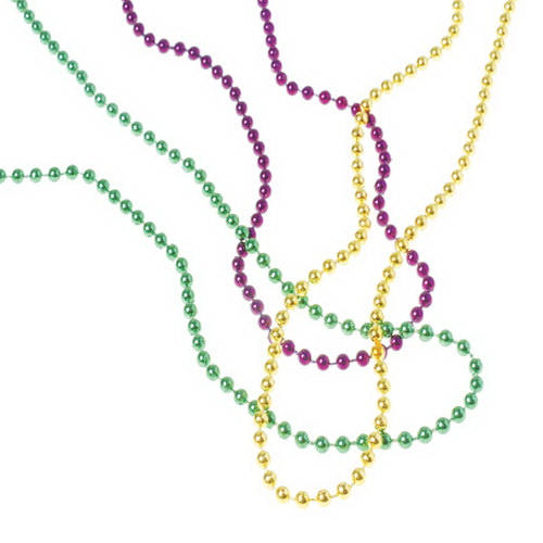 US Toy OD440 Bulk Mardi Gras 4mm Bead Necklaces