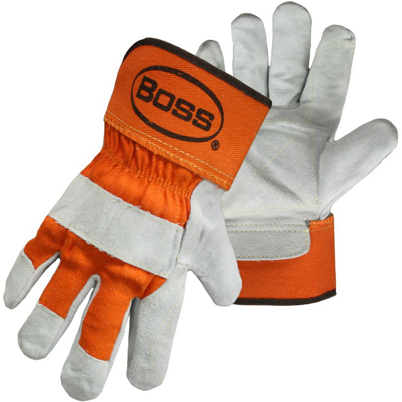 PIP 8800-XL Premium Leather-Palm Work Gloves, safety cuffs; size