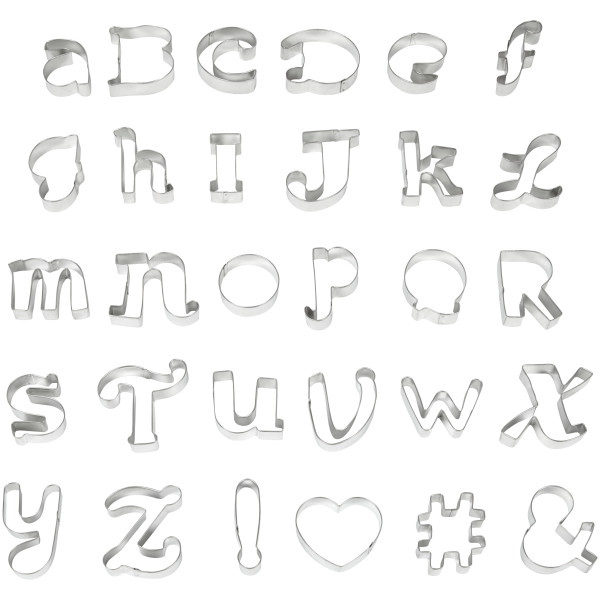 Wilton Fondant Letter & Number Cutters Set, 42-Piece Set 