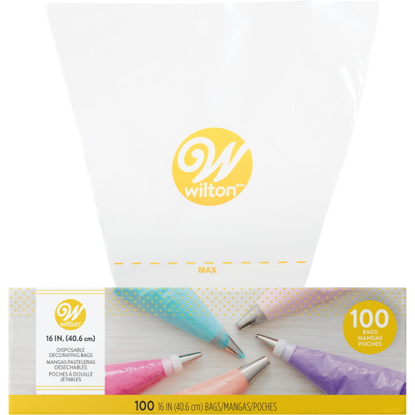 酷牌库|商品详情-Wilton进口代理批发 Wilton 404-0-0015 16 英寸易抓一次性装饰袋，100 个