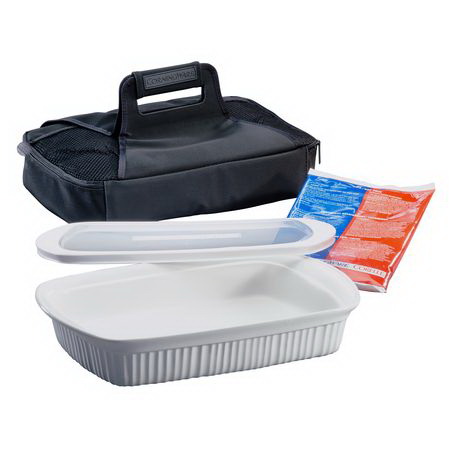 Opentip.com: CORNINGWARE 1060454 French White 3 Quart Portable w/ Black ...