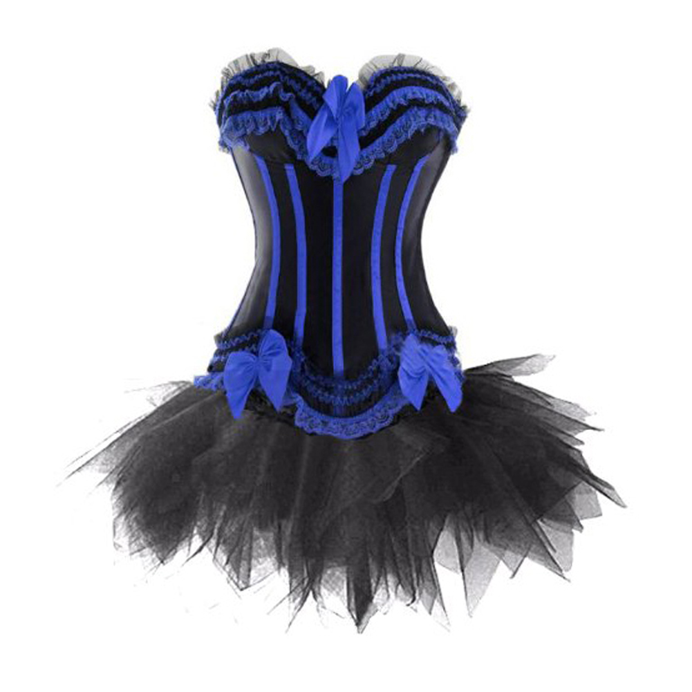 Opentip.com: MUKA Burlesque Navy Blue & Black Corset And Petticoat ...