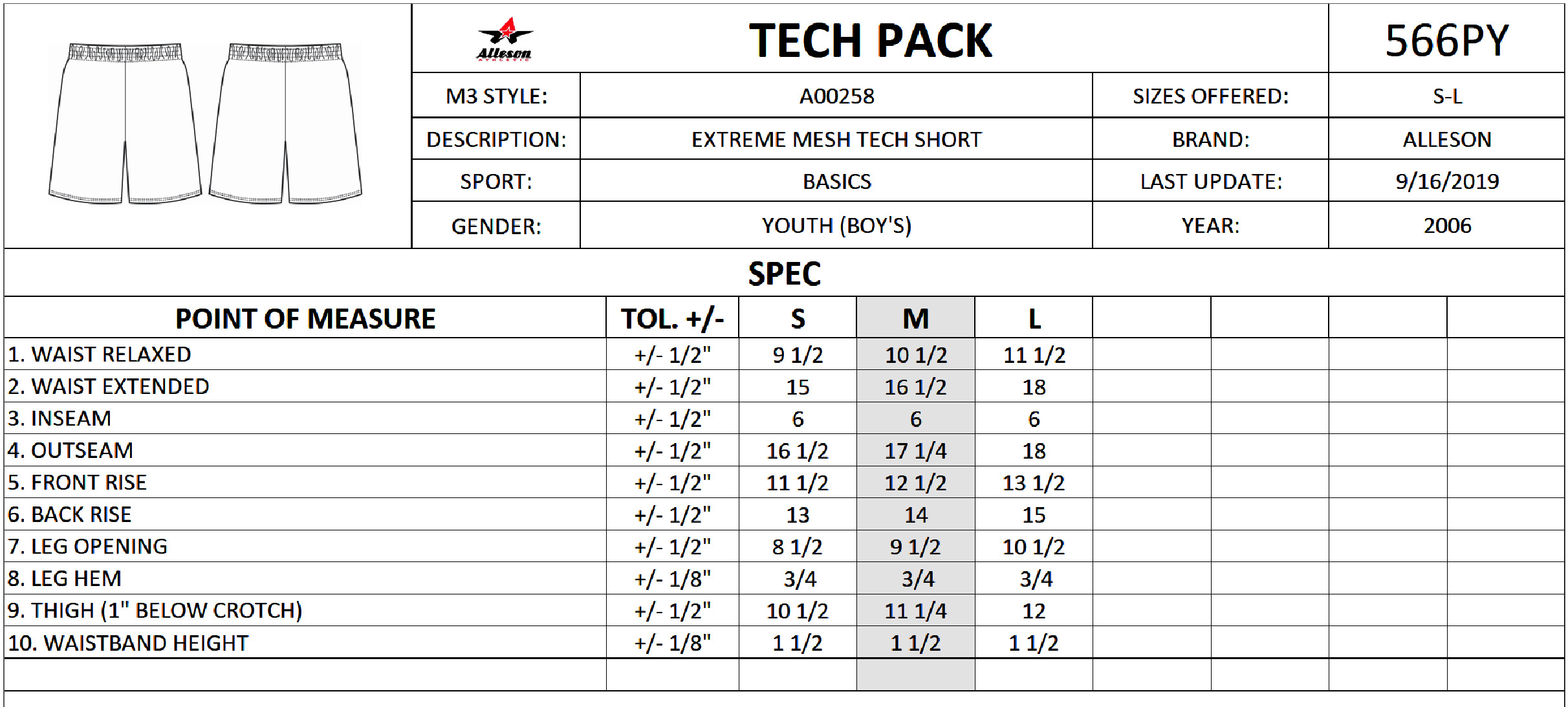 size chart