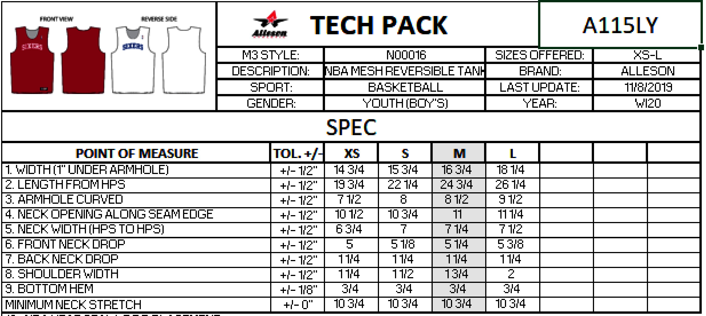 size chart