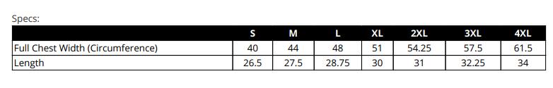 size chart