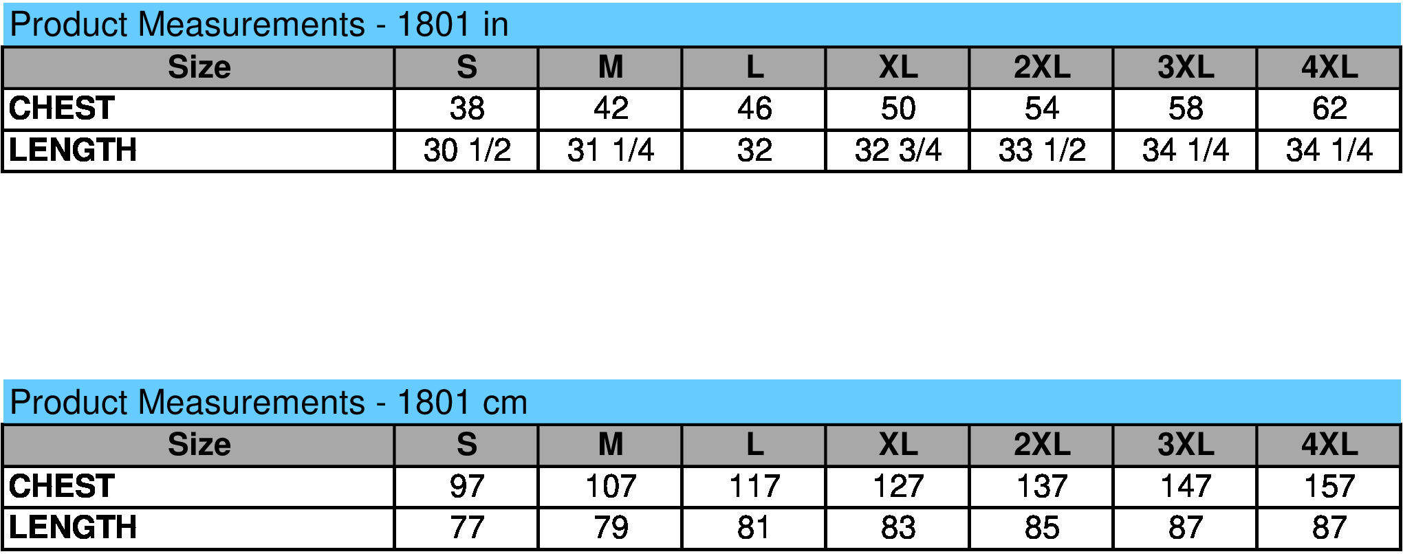 size chart