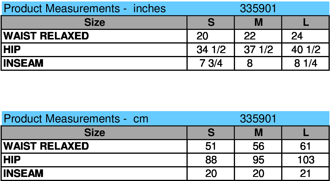 size chart