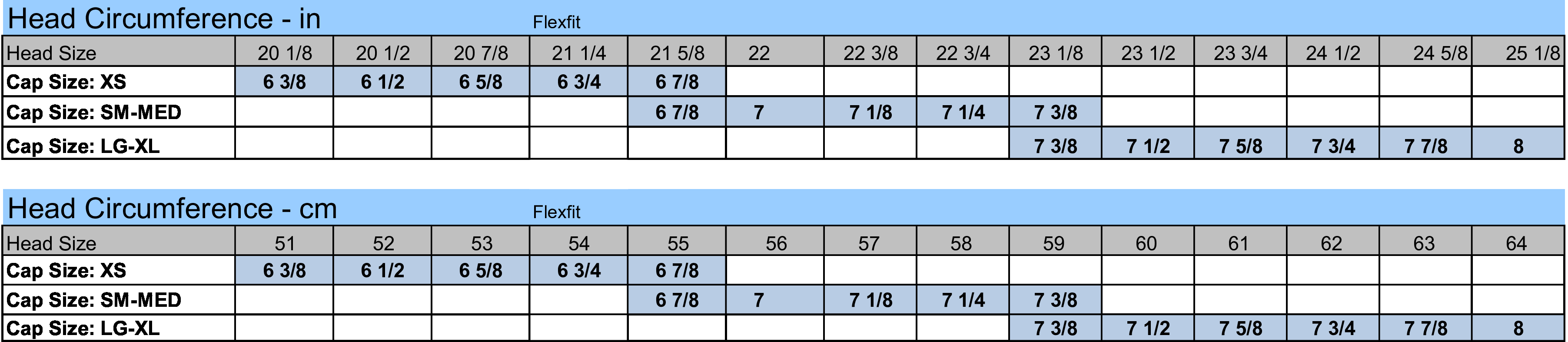 size chart