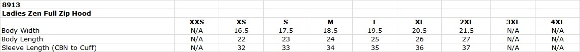 size chart