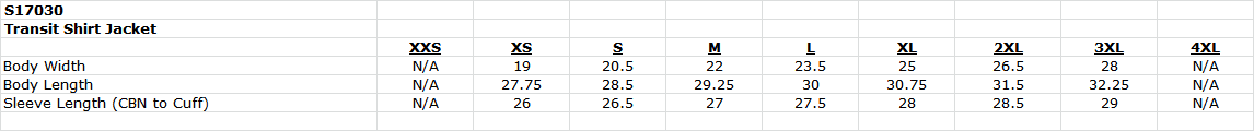 size chart