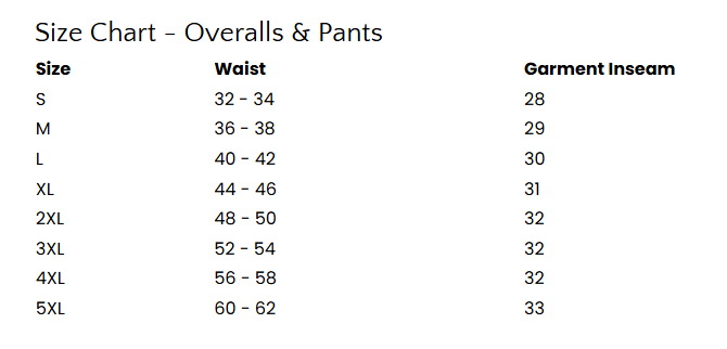 size chart